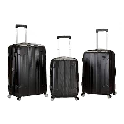 London 3-Piece Hardside Spinner Luggage Set, Black