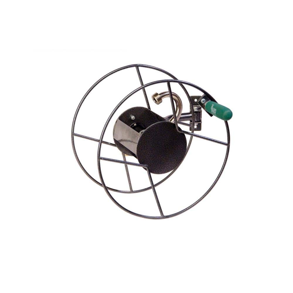Silver Steel Wall Mounted Swivel Hose Reel 75 ft