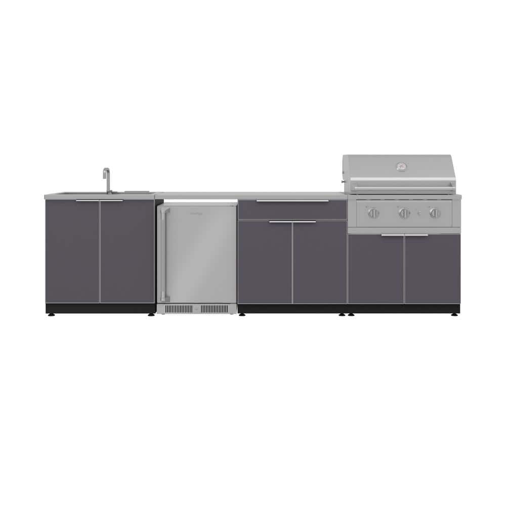 NewAge Products Outdoor Kitchen 3-Burner Natural Gas Grill Island in ...
