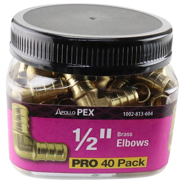 Apollo 1/2 in. Brass PEX-B Barb 90-Degree Elbow Pro Pack (40-Pack