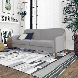 Jalen Light Gray Linen Upholstered Futon