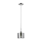 Sevier 1-Light Chrome Pendant with Chrome Steel and Crystal Glass Shade