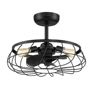 Santiago 22 in. Indoor/Outdoor Matte Black Ceiling Fan with Dimmable LED Lights and Remote Control