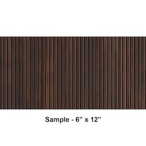Take Home Sample - Rounded Mini Slats 1/4 in. x 0.5 ft. x 1 ft. Wenge Glue-up Foam Wood Slat Wall(1 Piece/0.5 sqft)