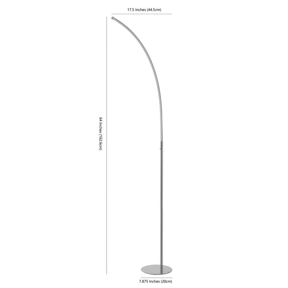 Arc 64" Chrome Finish White LED Floor Lamp with Touch Sensor