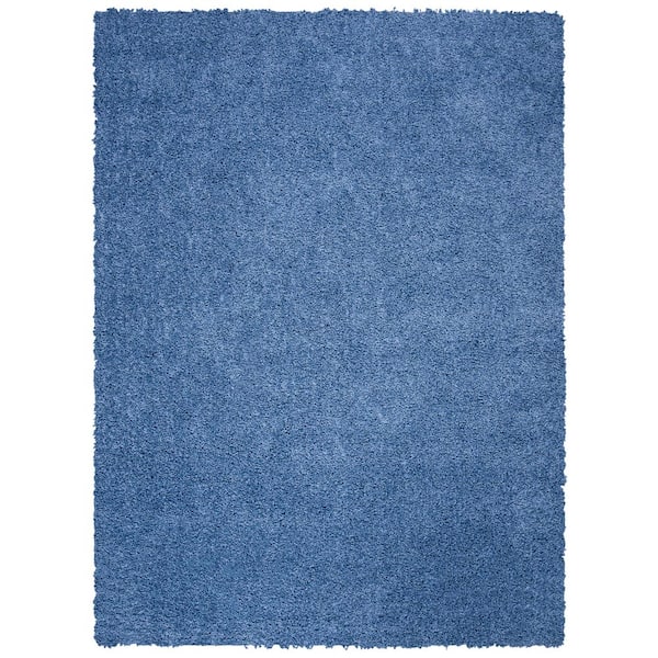 SAFAVIEH Primo Shag Blue 8 ft. x 10 ft. Solid Area Rug