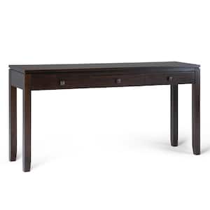 Cosmopolitan 60 in. Mahogany Brown Rectangle Wood Console Table with Drawers