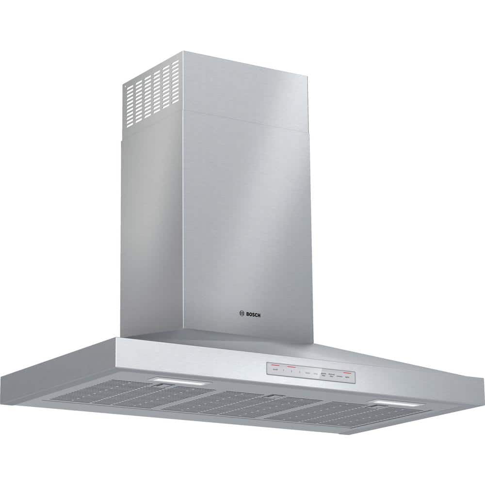 Bosch 500 Series 36 in. 600 CFM Convertible Wall Mount Range Hood with Home Connect in Stainless Steel, Silver