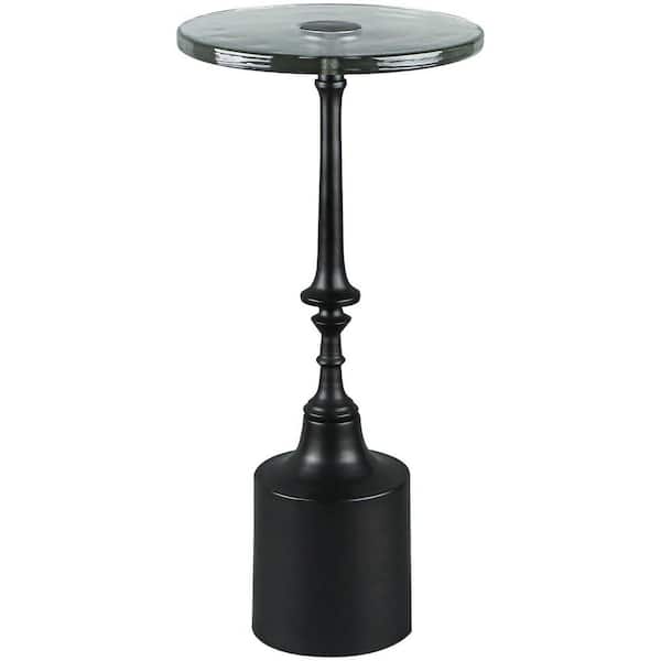 Becki Owens Modern Delfin Glass End Table, 24 in. H 11 in. W 11 in. D,Bronze