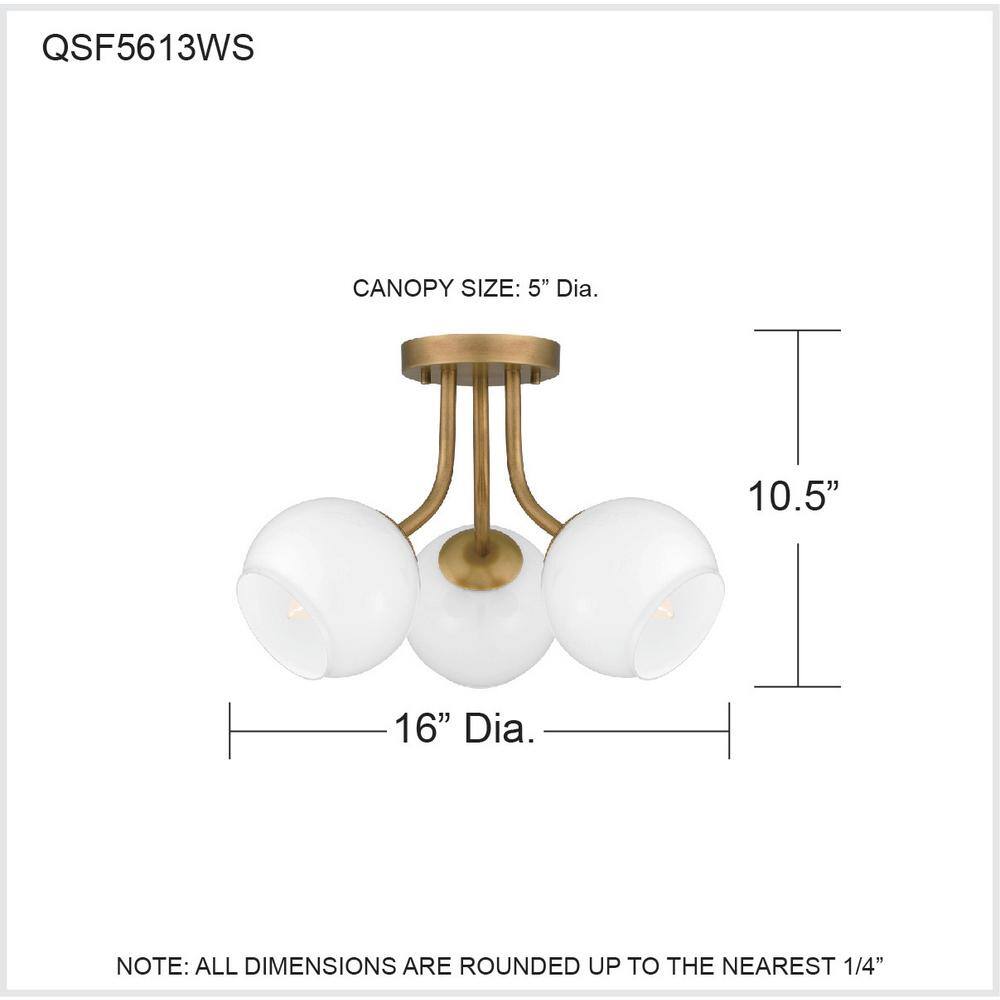 Matte Black and Clear Globe 3-Light Modern Semi-Flush Mount