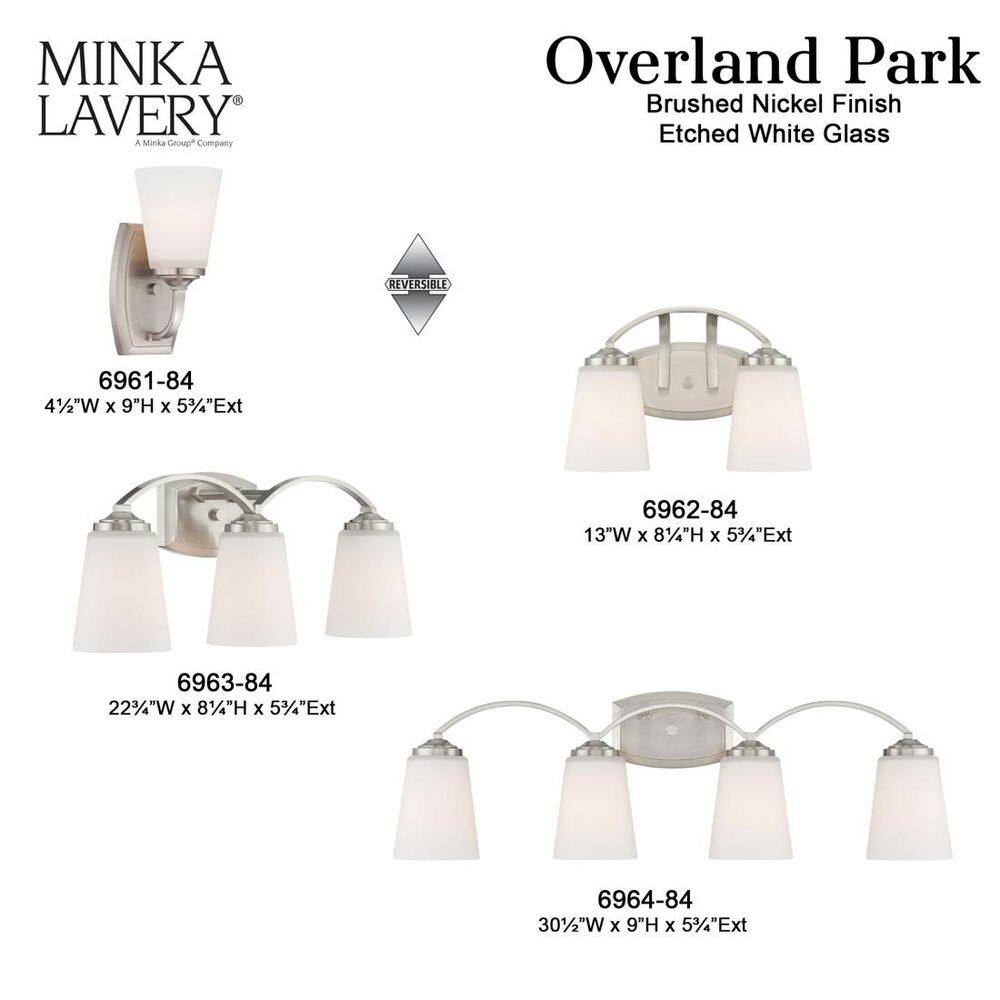 Brushed Nickel 2-Light Dimmable Bathroom Vanity Fixture