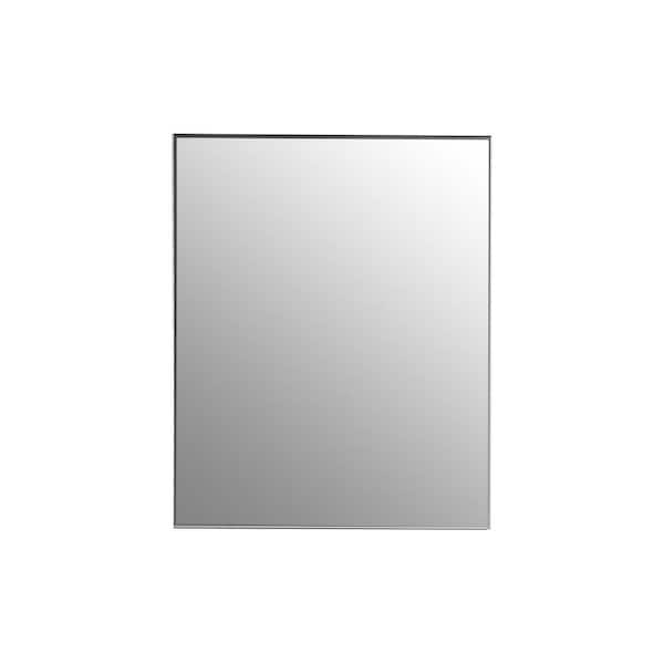 Eviva Sax 24 In W X 30 In H Framed Rectangular Bathroom Vanity Mirror In Brushed Silver Evmr01 0019