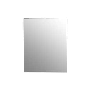 Sax 24 in. W x 30 in. H Framed Rectangular Bathroom Vanity Mirror in Brushed Silver