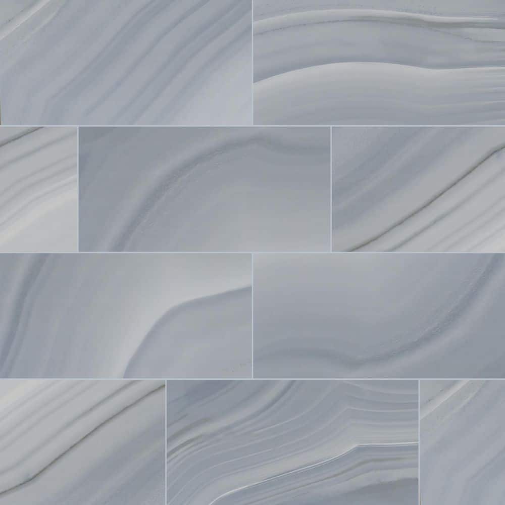 Take Home Tile Sample-Coastal Blue 4 in. x 4 in. Glossy Ceramic Stone Look Floor and Wall Tile price history on PriceWatchPro