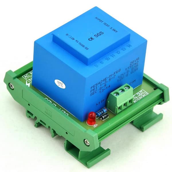 20 Watt DIN Rail Mount Power Transformer Module Input 115VAC Output 24VAC