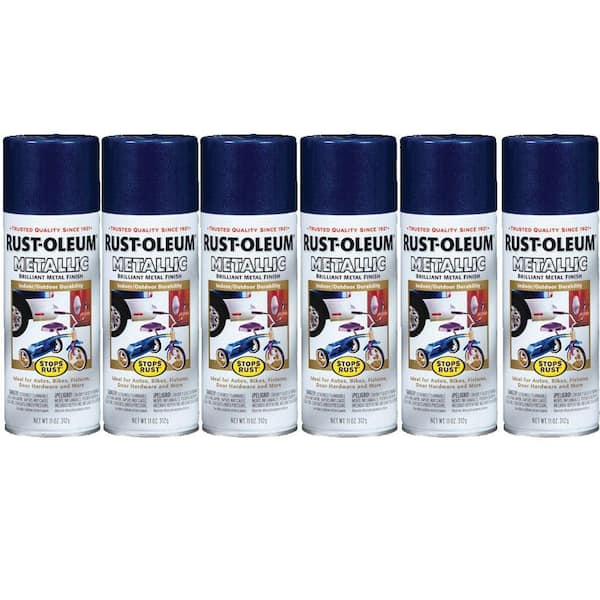 Rust-Oleum Stops Rust 11 oz. Gloss Cobalt Blue Metallic Spray Paint (6-Pack)-DISCONTINUED