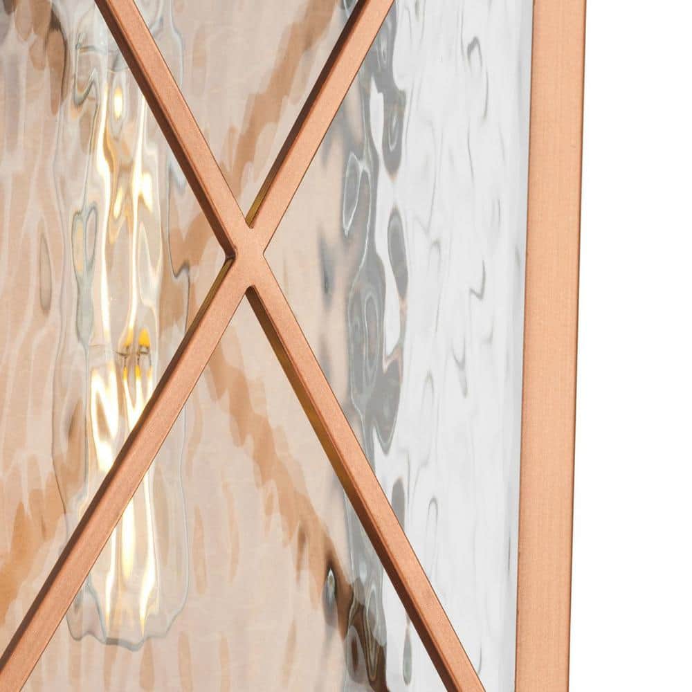 Antique Copper Dimmable Outdoor Wall Lantern with Water Glass