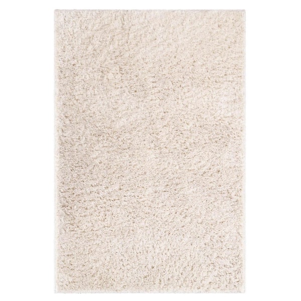 SUPERIOR California Ivory 10 ft. x 14 ft. in. Solid Indoor Ultra-Soft Fuzzy Shag Area Rug
