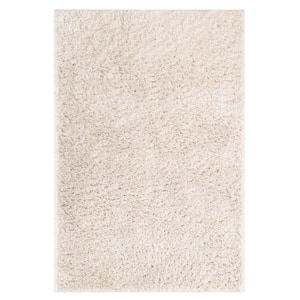 California Ivory 4 ft. x 6 ft. in. Solid Indoor Ultra-Soft Fuzzy Shag Area Rug
