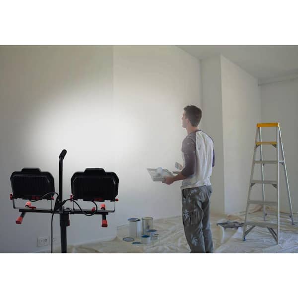 Husky 20,000 Lumen Two-Head Corded LED Work Light with Tripod