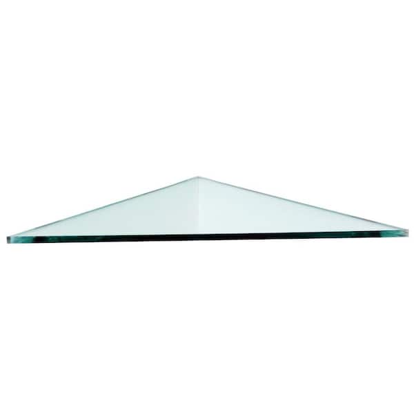 Floating Glass Shelves 12 in. x 12 in. x 3/8 in. Triangle Glass Corner Shelf