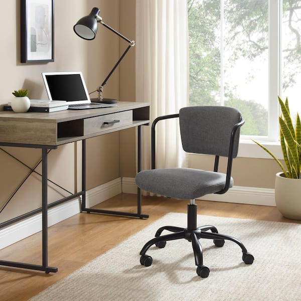 Walker Edison Furniture Company Grey Fabric and Metal Modern Office Chair