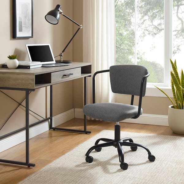 Welwick Designs Grey Fabric and Metal Modern Office Chair