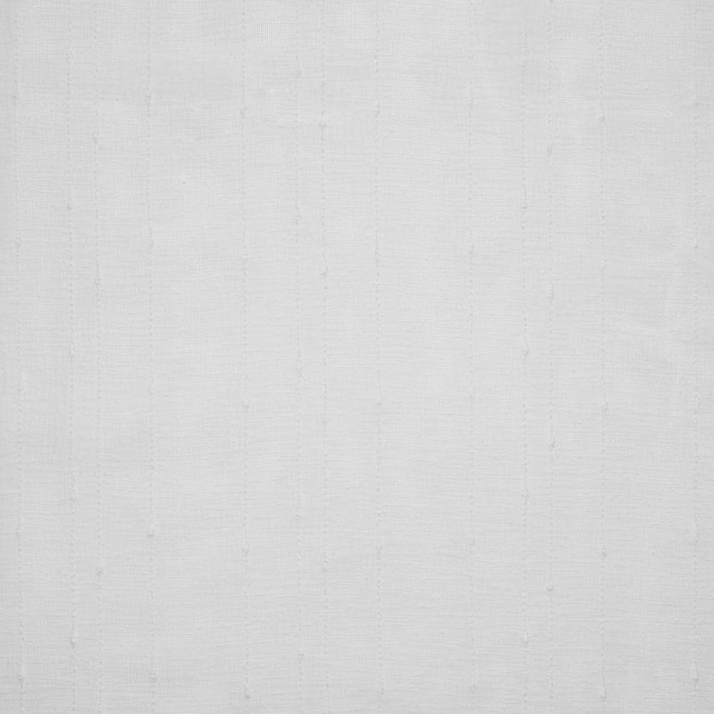 Itaji White Sheer Linen Look Rod Pocket Curtain Panels