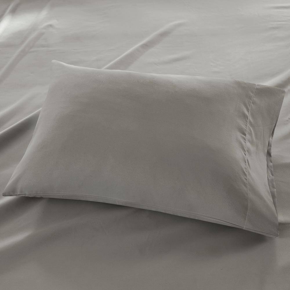 Gray Full Deep Pocket Cotton Polyester Microfiber Sheet Set
