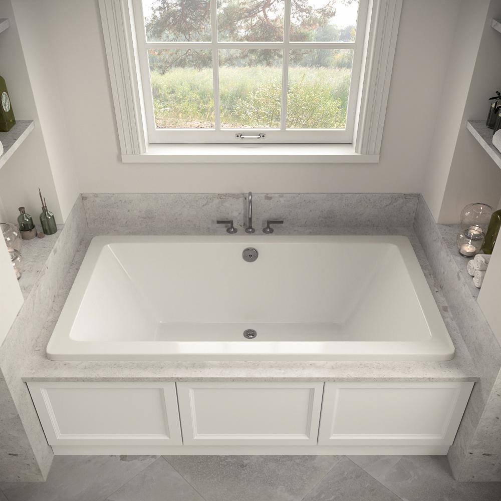 66'' x 34'' Glossy White Acrylic Soaking Drop-In Bathtub