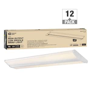 48 in. 7500 Lumens Integrated LED White Wraparound Light Garage Light 120-277-Volt 4000K Bright White Dimmable (12-Pack)