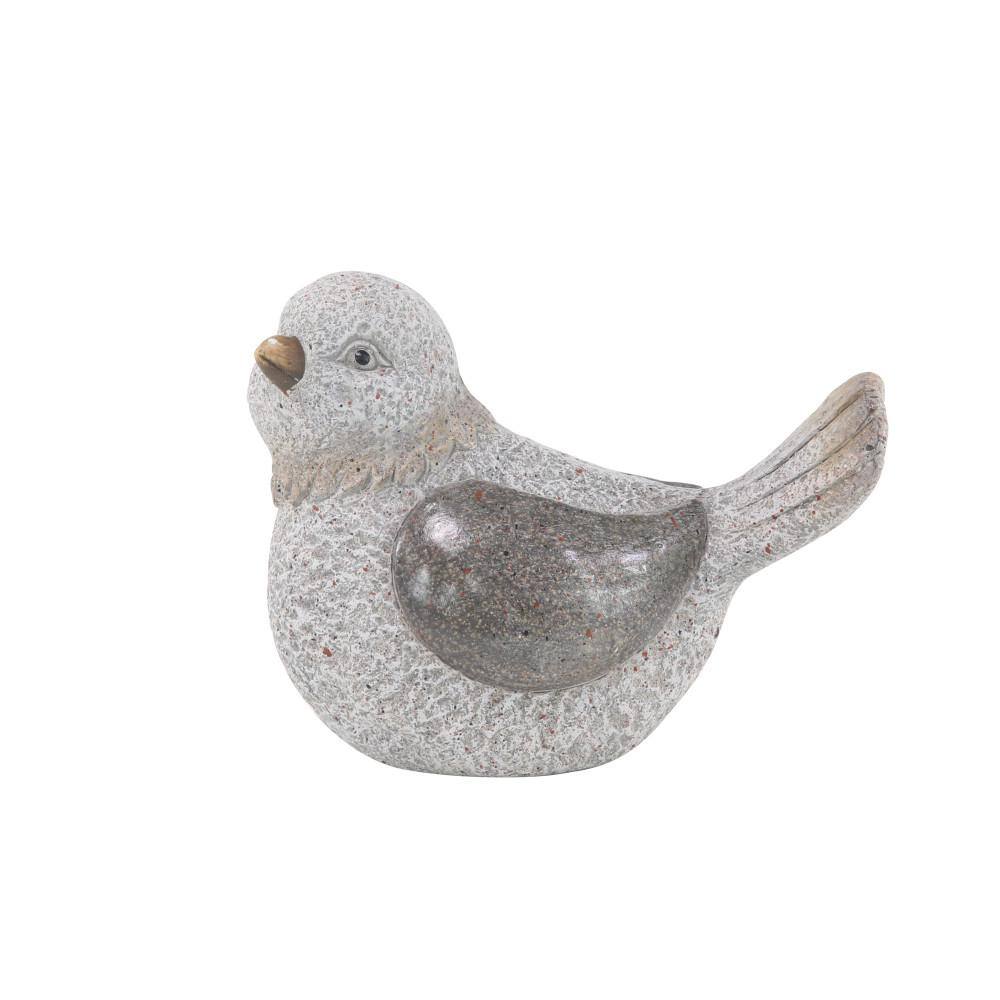 Gray Polystone Indoor Outdoor Bird Sculptures Set of 2