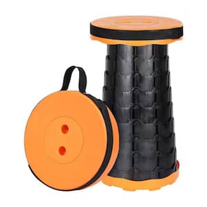 Foldable Retractable Camping Stools with Load Capacity 550 lbs., Orange