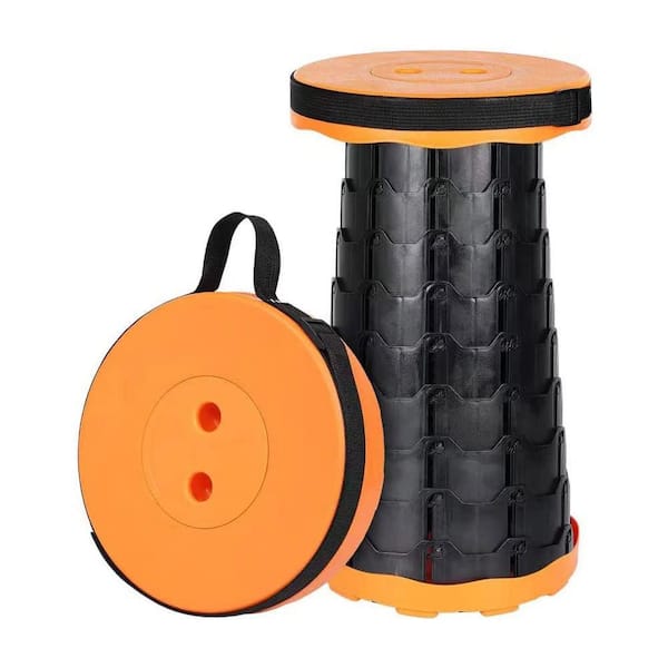 Angel Sar Foldable Retractable Camping Stools with Load Capacity 550 lbs., Orange
