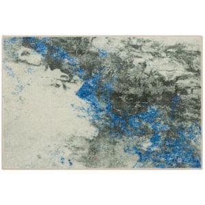 Gold Vein Blue 2 ft. x 3 ft. Abstract Area Rug