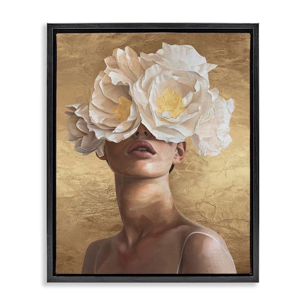 Stupell Industries Surreal Flower Lady by Svetlana Aleynikova Black Floater Frame People Graphic Art Print 31 in. x 25 in.