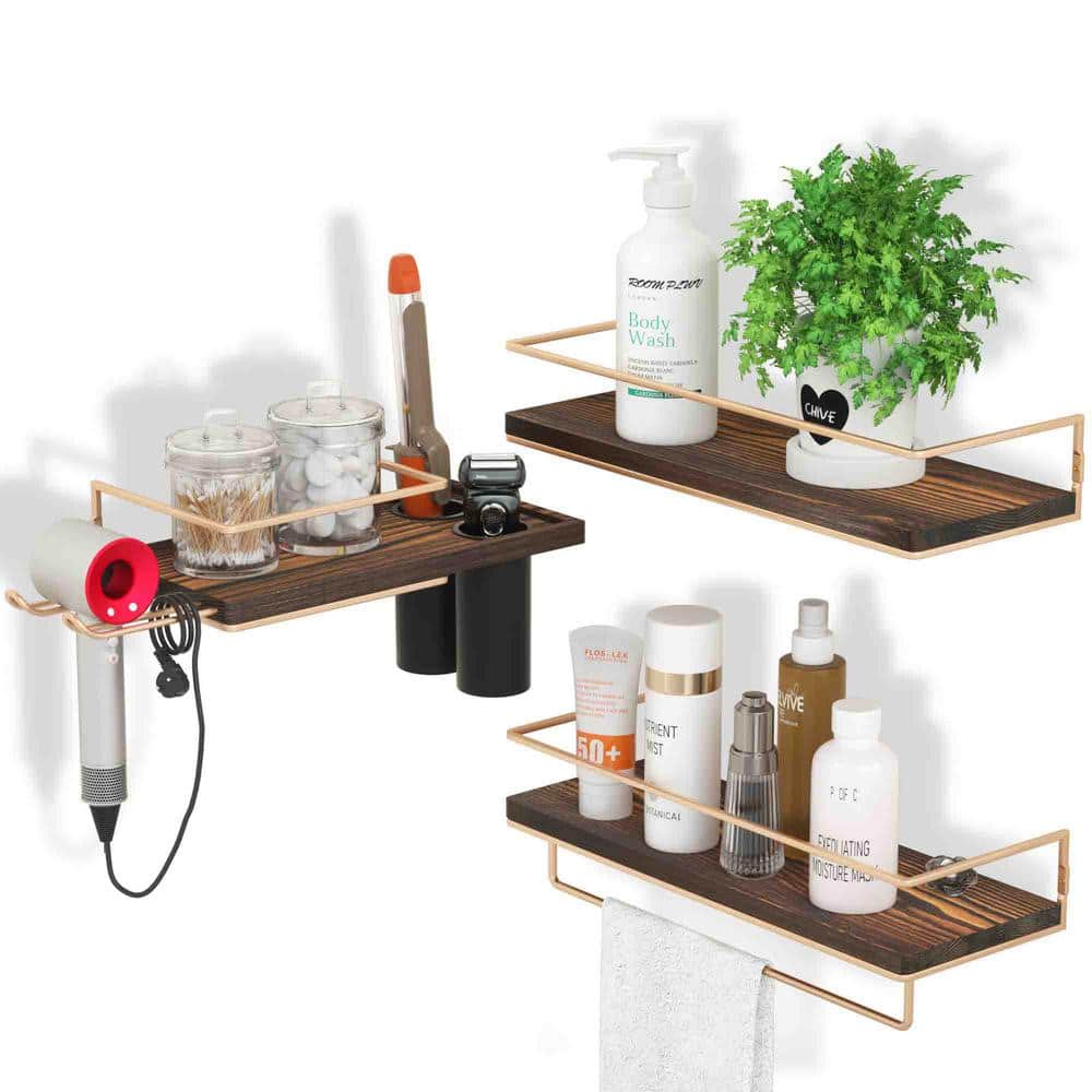 15.7 in. W x 6 in. D Floating Decorative Wall Shelf (Set of 3)