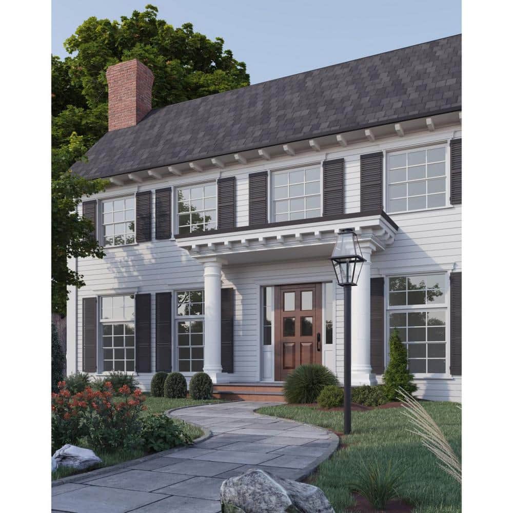 Black 12-Foot Aluminum Outdoor Light Post