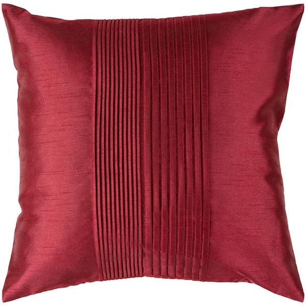 Livabliss Virgili Garnet Solid Polyester 22 in. x 22 in. Throw Pillow