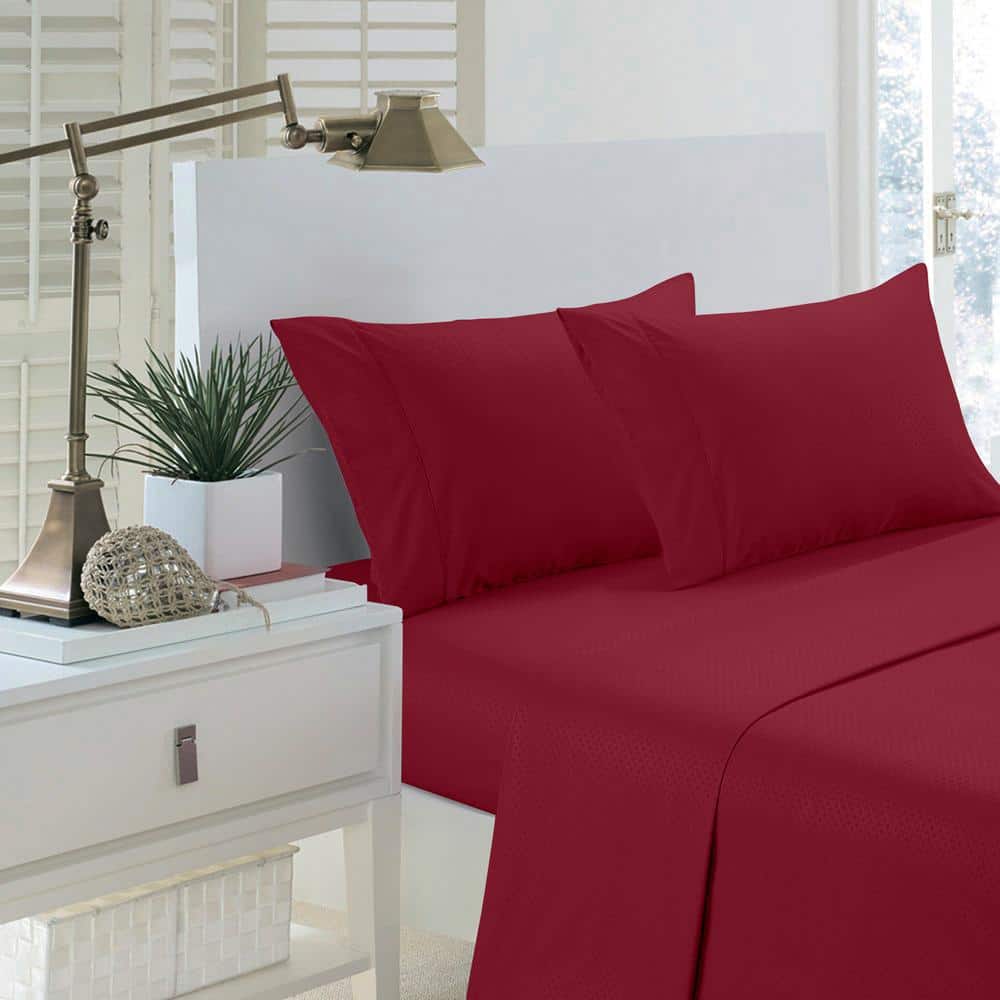 Brushed Extra Soft 1800 Series Luxury Embossed Deep Pocket Sheet Set - King