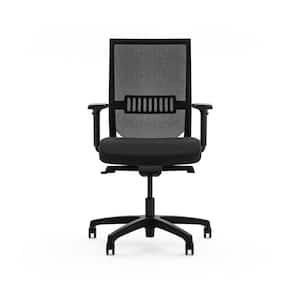 Easy Pro Black Ergonomic Lumbar Support Mesh Swivel Desk Chair with Armrests