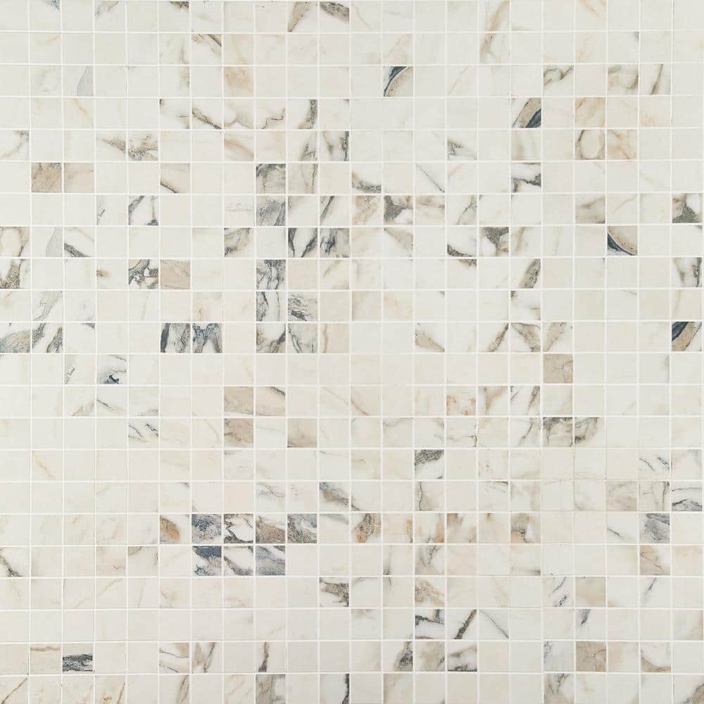 Calacatta Rustico Matte Porcelain Mosaic Tile for Indoor and Outdoor Use