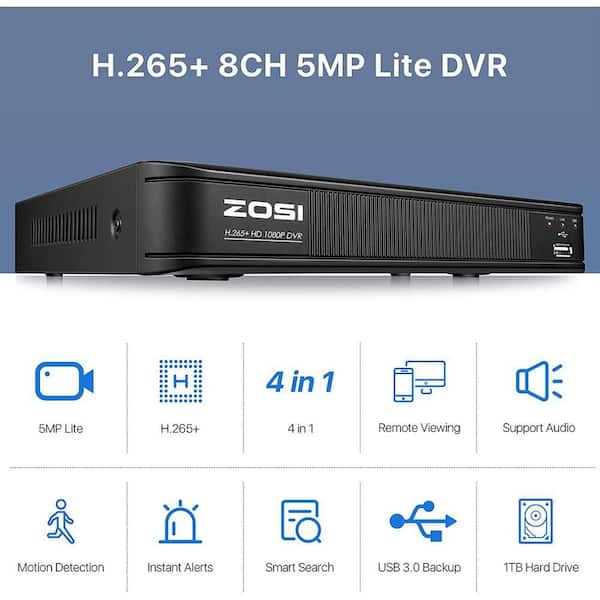 PHS本体 HI-D10PSSET Amazon.com : ZOSI 8CH 4K PoE Security Camera System with 2TB Hard