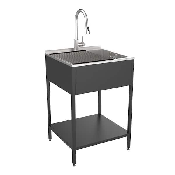 Transolid 15 Gal. 22.1 in. D x 24 in. W Freestanding Utility Sink in ...