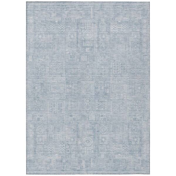 Chantille Machine Washable Indoor/Outdoor Abstract ACN2804 Sky 10 ft. x 14 ft. Area Rug