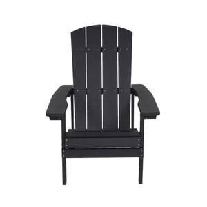 JUSKYS Classic All Weather Black Plastic Adirondack Chair ACBK008 The   Plastic Adirondack Chairs Qwy Bk 64 300 