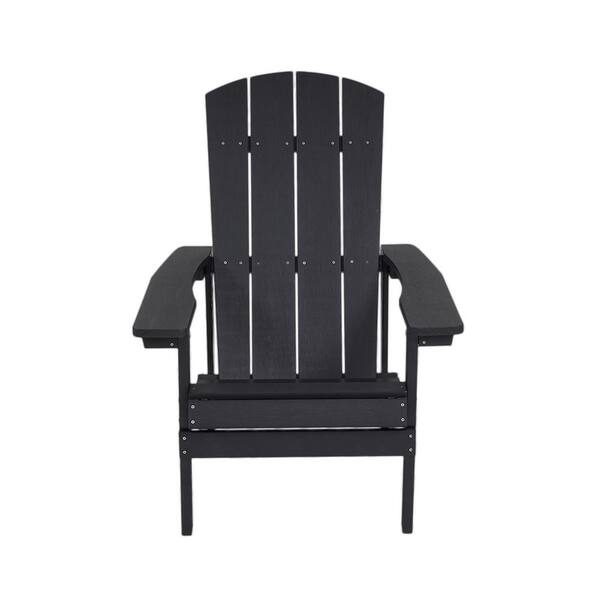 Outdoor Weather Resistant Black Plastic Adirondack Chair 1 pack