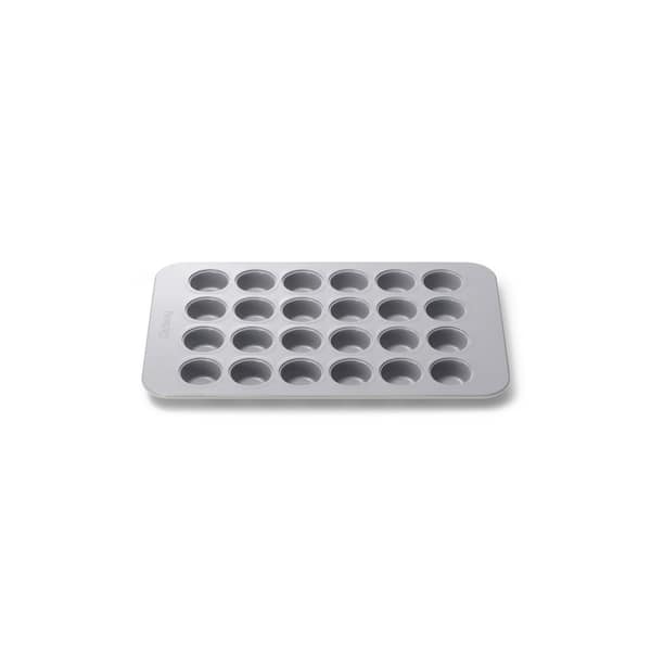 Ceramic Non-Stick Mini Muffin Pan, 24-Cup Gray