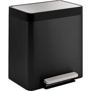 8 Gal. Stainless Steel Trash Can with Black Stainless