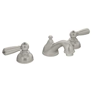 Allura 8 Widespread Two-Handle Low-Flow Bathroom Faucet with Push Pop Drain Assembly in Satin Nickel (1.0 GPM)